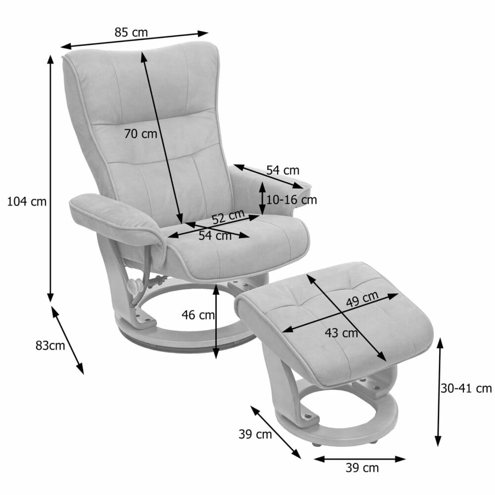 MCA Fernsehsessel Relaxsessel Hamilton Textil antikbraun