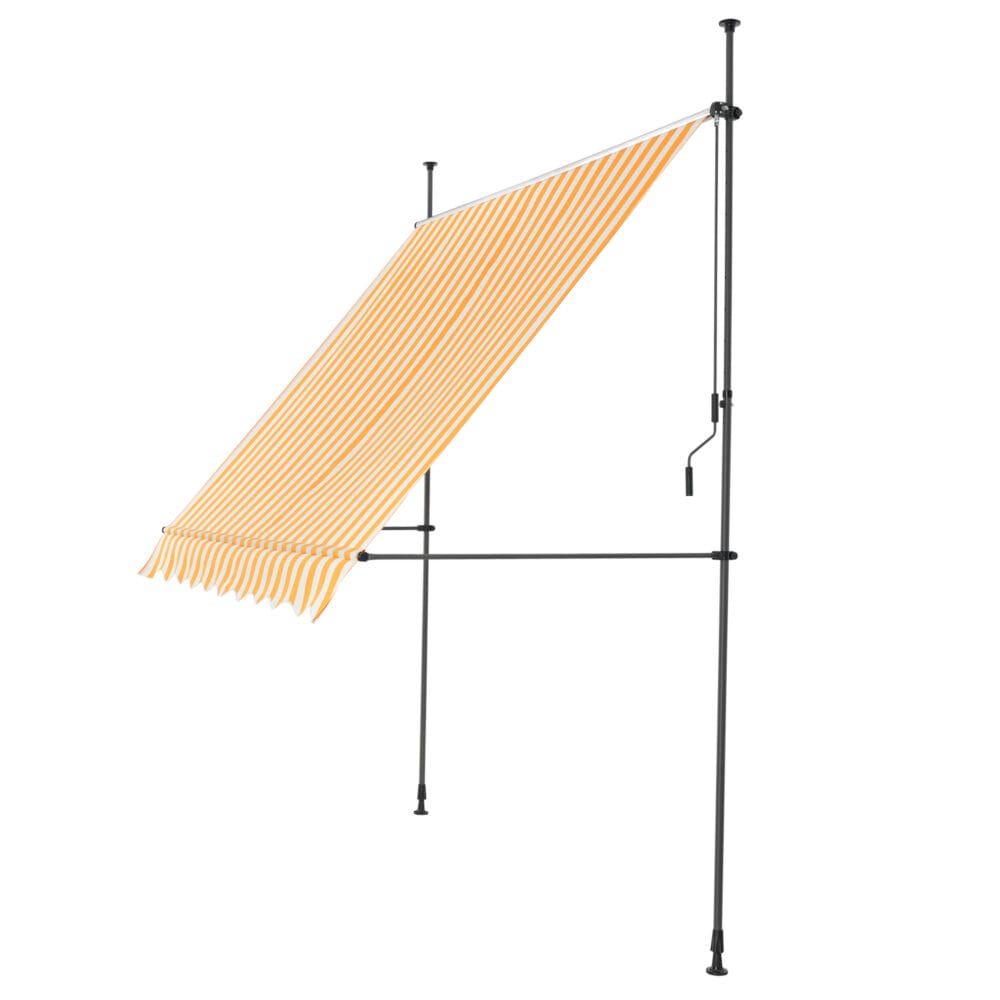 Klemmmarkise 350x120x200-300cm ohne Bohren Gelb / Weiss