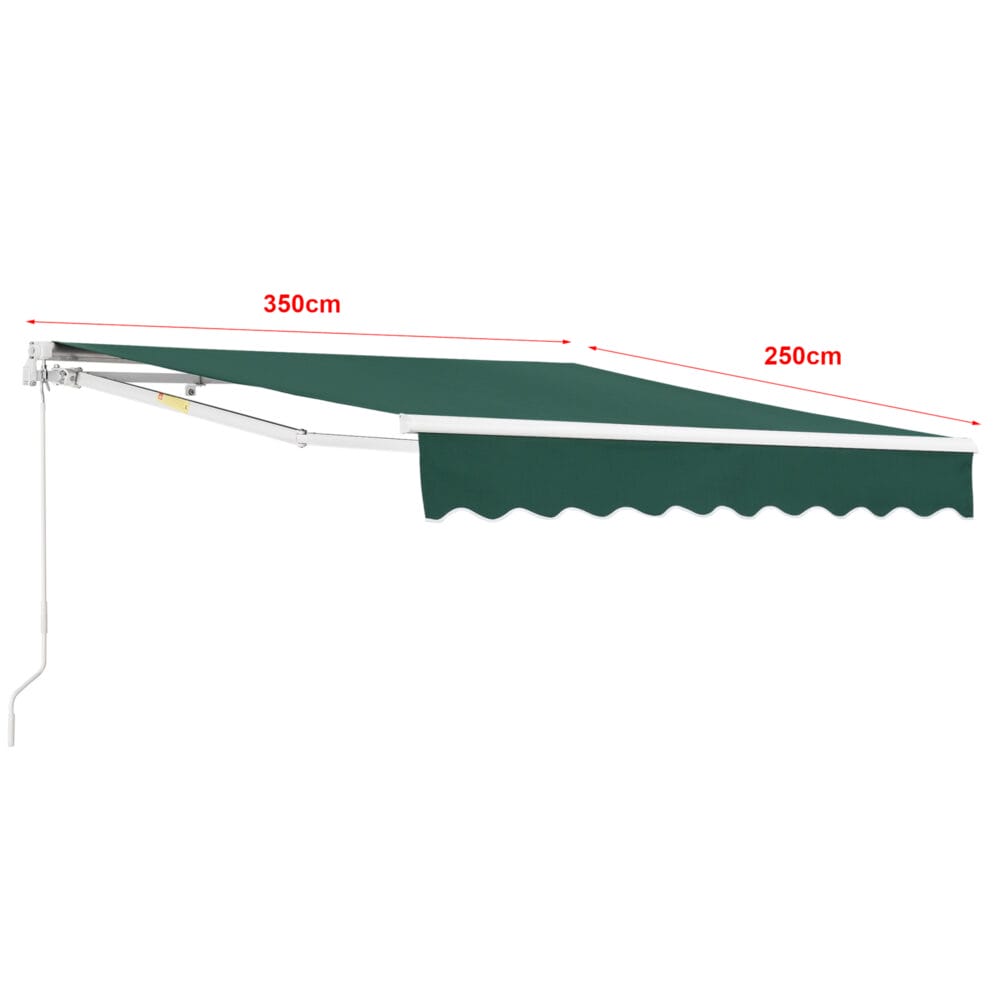 Gelenkarmmarkise Bitonto 350x250cm mit Handkurbel Dunkelgrün