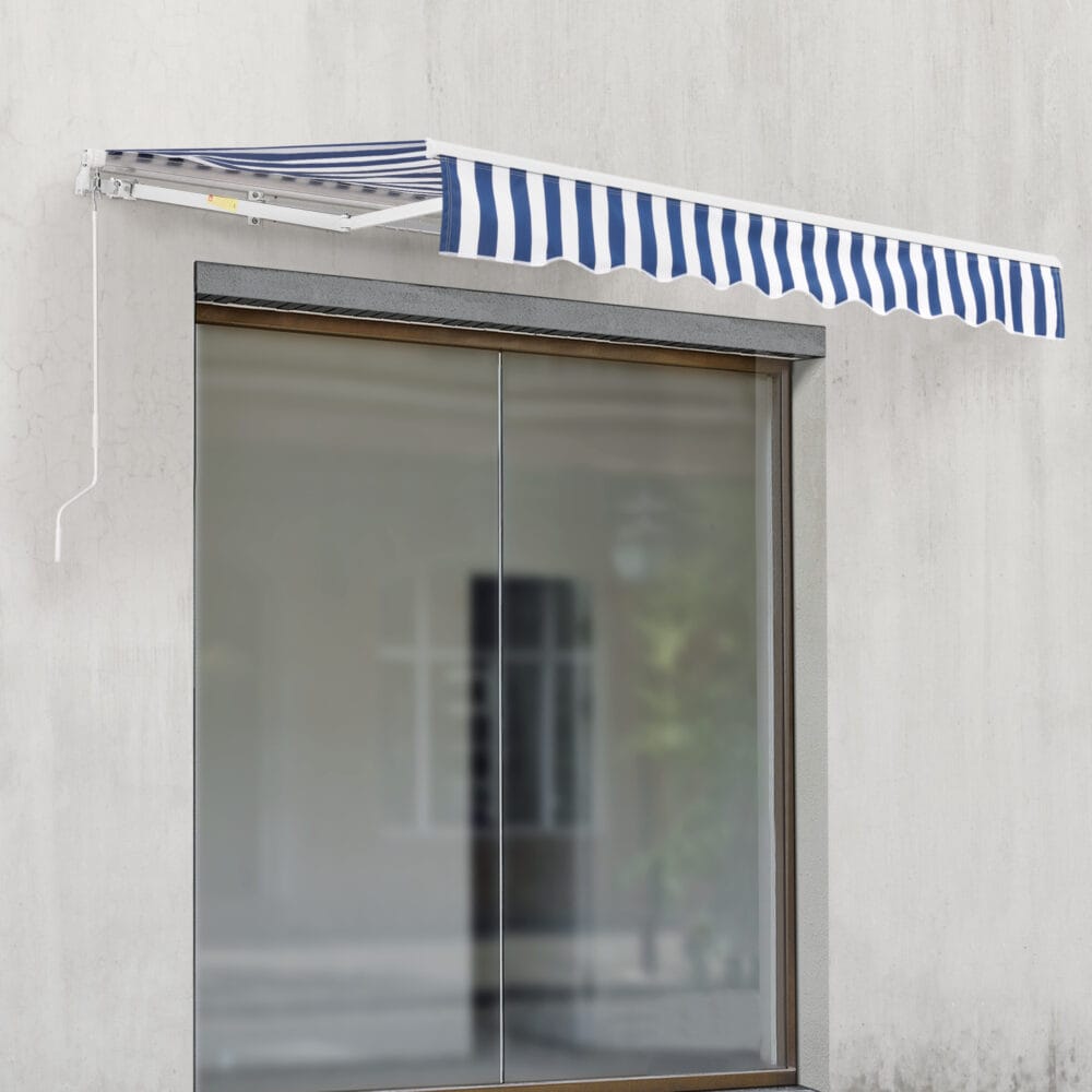 Gelenkarmmarkise Bitonto 250x200cm mit Handkurbel Blau/Weiss