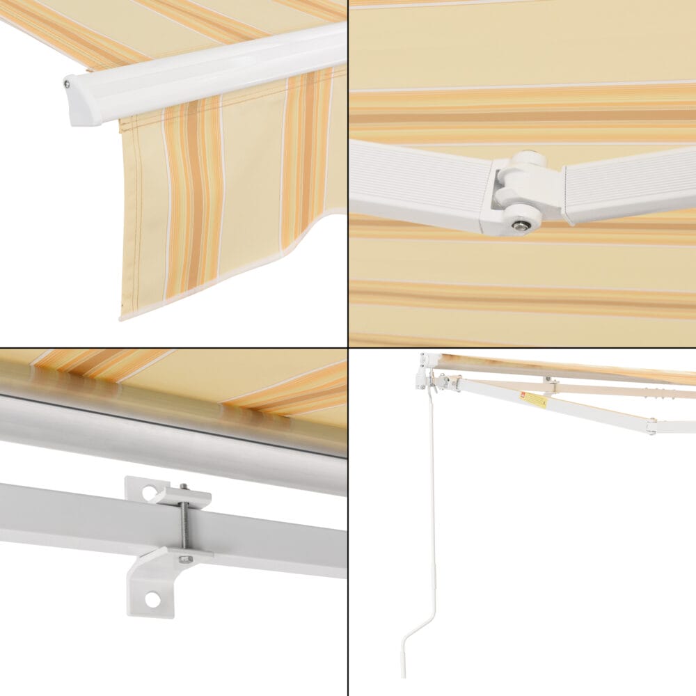 Gelenkarmmarkise Bitonto 300x250cm mit Handkurbel Gelb/Weiss