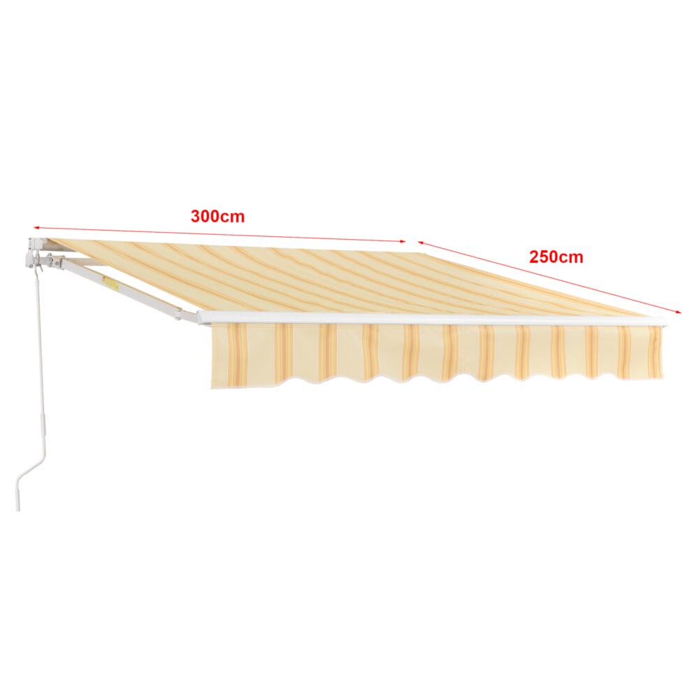 Gelenkarmmarkise Bitonto 300x250cm mit Handkurbel Gelb/Weiss