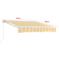 Gelenkarmmarkise Bitonto 300x250cm mit Handkurbel Gelb/Weiss