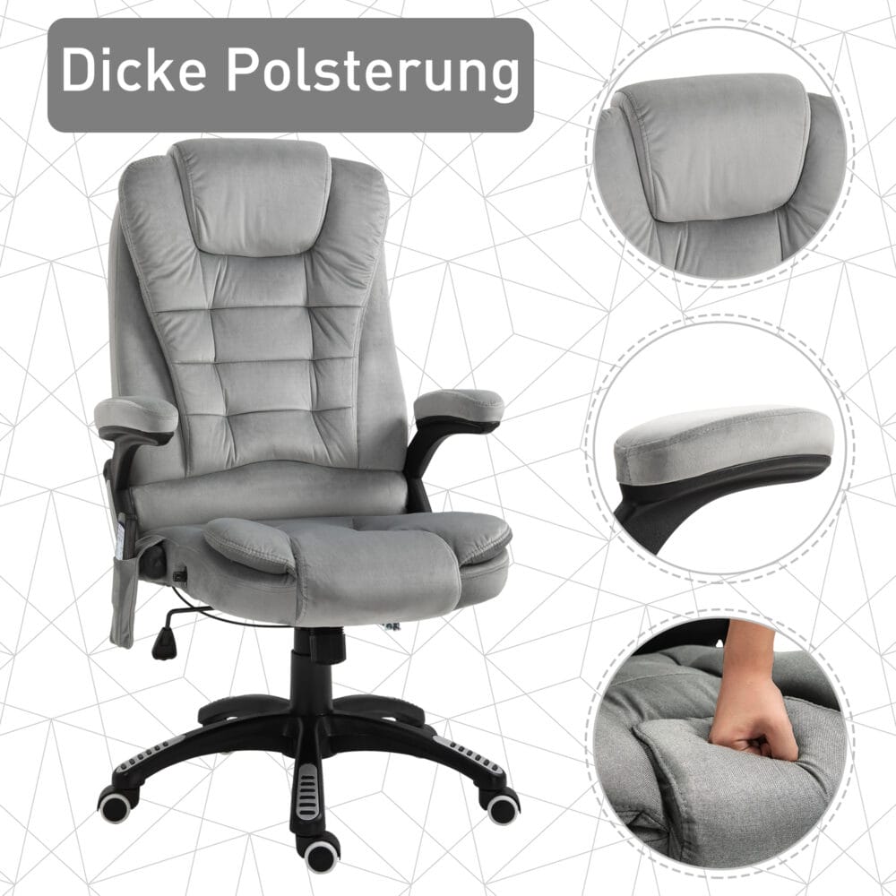 Massage Bürostuhl Bürostuhl ergonomisch Grau