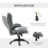 Massage Bürostuhl Deluxe ergonomisch Grau