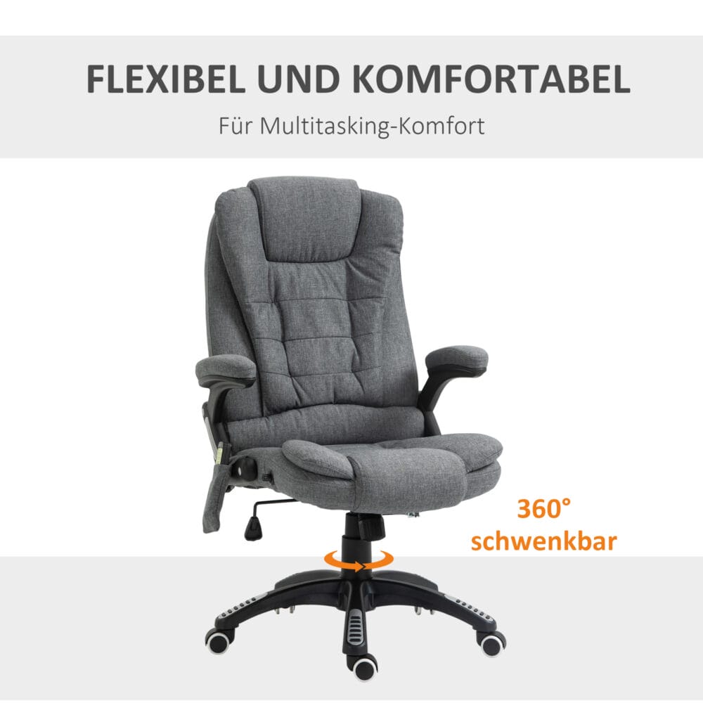 Massage Bürostuhl Deluxe ergonomisch Grau