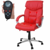 Massage Bürostuhl HWC mit Heizfunktion ~ rot