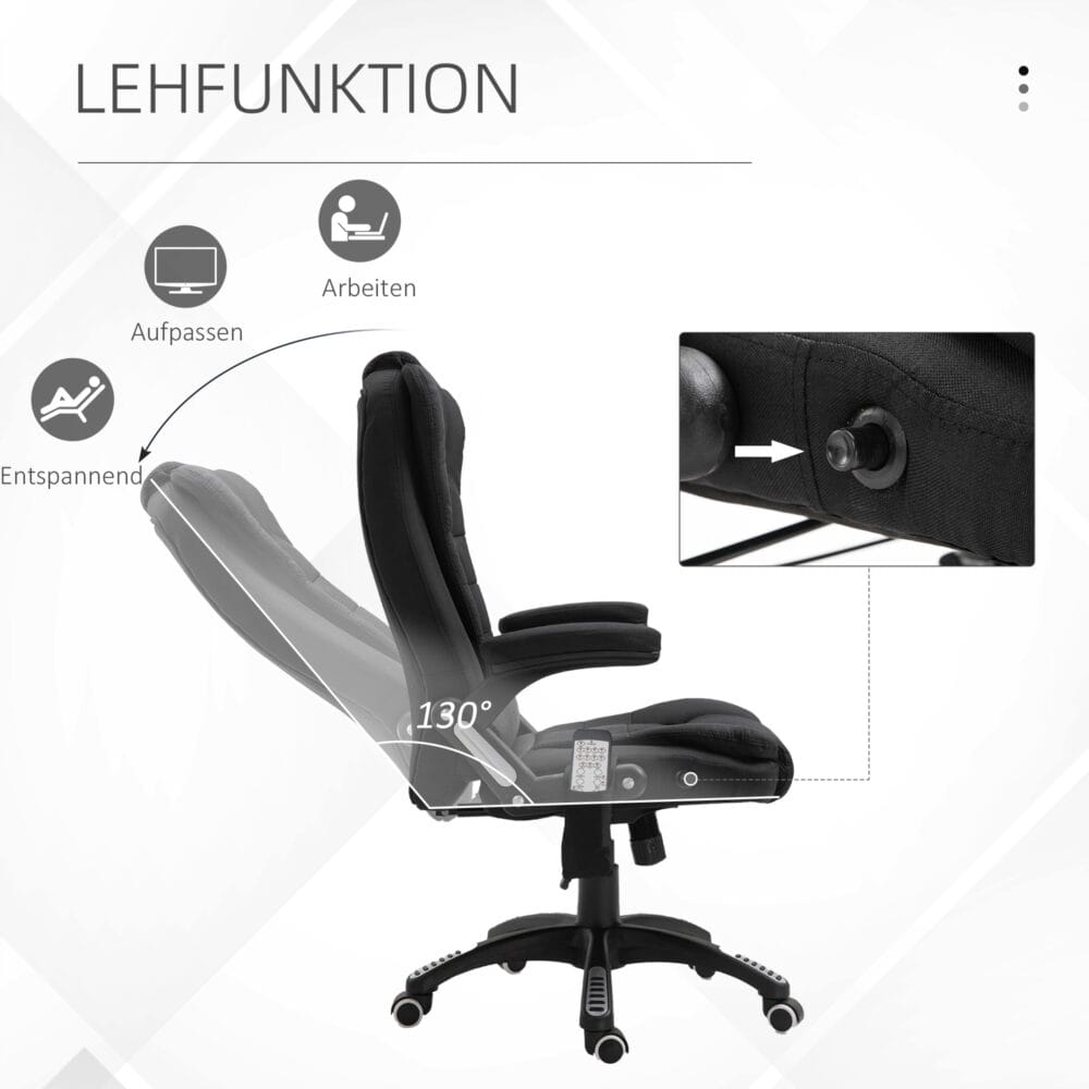 Massage Bürostuhl ergonomischer Bürostuhl Schwarz