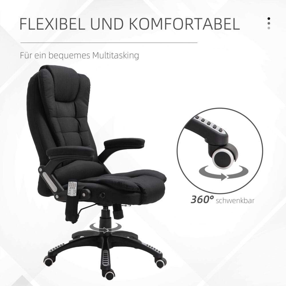 Massage Bürostuhl ergonomischer Bürostuhl Schwarz