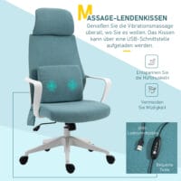 Massage Bürostuhl ergonomischer Schreibtischstuhl Blau