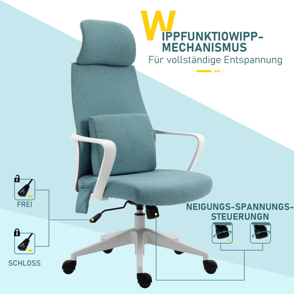 Massage Bürostuhl ergonomischer Schreibtischstuhl Blau