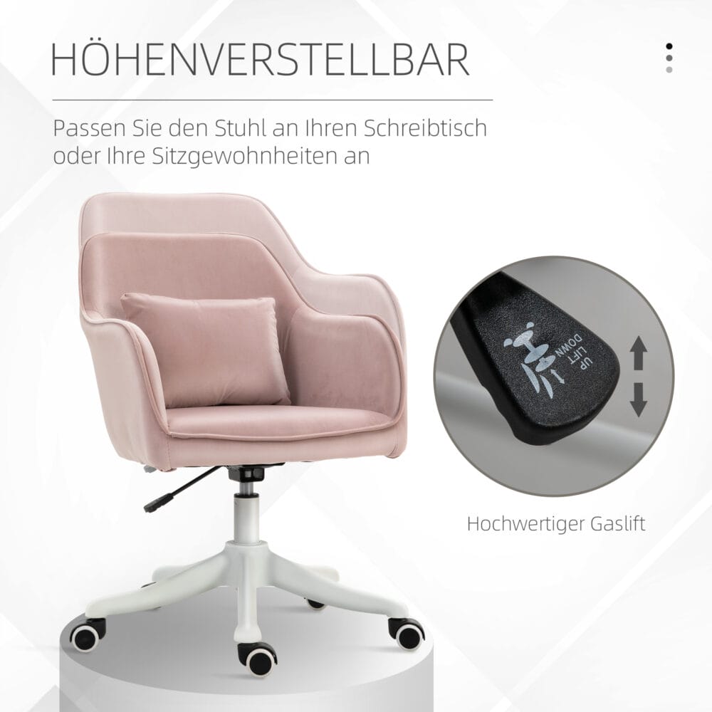 Massage Bürostuhl mit Vibrationsfunktion Rosa