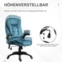 Massage Bürostuhli ergonomisch Blau 67 x 74 x 107-116 cm