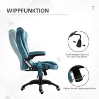 Massage Bürostuhli ergonomisch Blau 67 x 74 x 107-116 cm