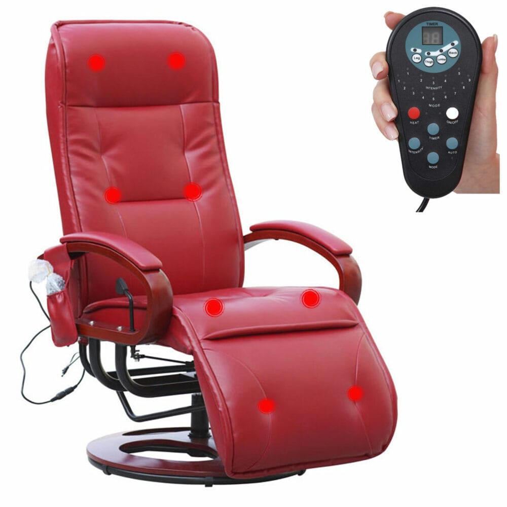 Massagesessel ARLES II ~ Leder rot