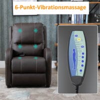 Massagesessel TV-Sessel 6 Punkt Massage braun 70x88x100cm