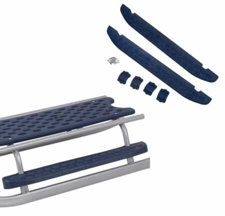 Metall-Schlitten mit Winterfusssack rot-rot