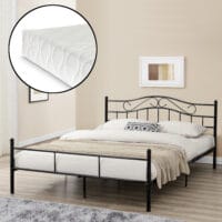 Metallbett Florenz 180x200cm mit Kaltschaummatratze Schwarz