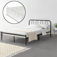 Metallbett Hanko 160x200cm mit Kaltschaummatratze Schwarz