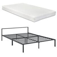 Metallbett Imatra 160x200cm mit Kaltschaummatratze Schwarz