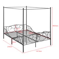 Himmelbett Finström 140x200cm Metall Bettrahmen mit Lattenrost