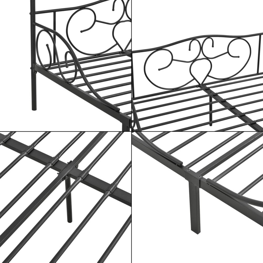 Himmelbett Finström 140x200cm Metall Bettrahmen mit Lattenrost