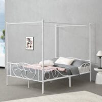 Himmelbett Finström 140x200cm Metall Bettrahmen mit Lattenrost