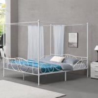 Himmelbett Finström 180x200cm Metall Bettrahmen mit Lattenrost