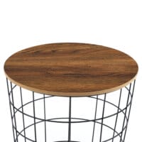 Metallkorb Beistelltisch Curno 3er Set Eiche Antik