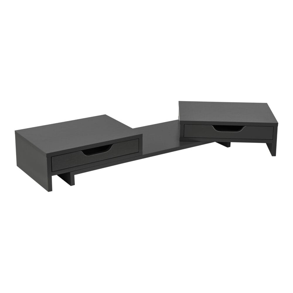 Monitorständer Marttila mit 2 Schubladen 60x22x11cm Dunkelgrau