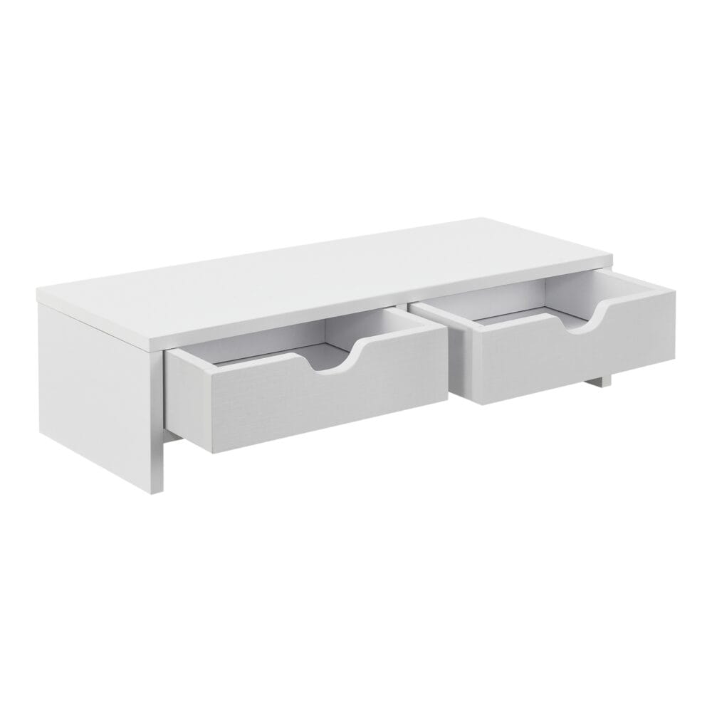Monitorständer Mänttä mit 2 Schubladen 50x18x13cm Weiss