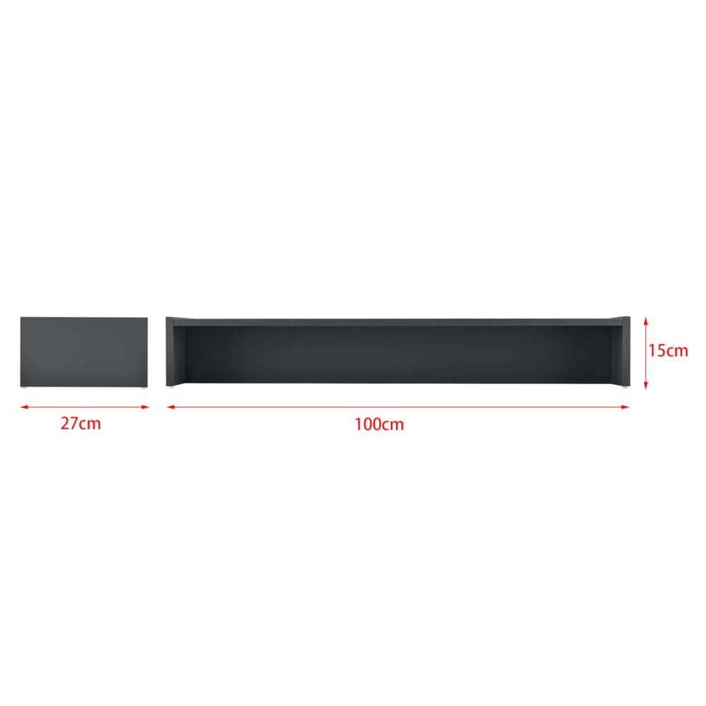 Monitorständer Flensberg 100x27x15 cm Monitorregal Dunkelgrau