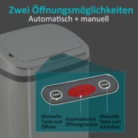 Mülleimer Automatik mit Infrarotsensor 50L Silber