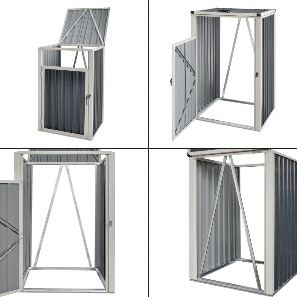 Mülltonnenbox Tarbek für 1 Tonne Stahl verzinkt Anthrazit 121x73x82cm