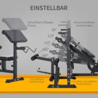 Multifunktion Hantelbank Trainingsbank mit Langhantel-Ablage