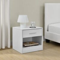 Nachttisch Jette 36.5 x 38 x 29.5 cm mit Schublade Weiss