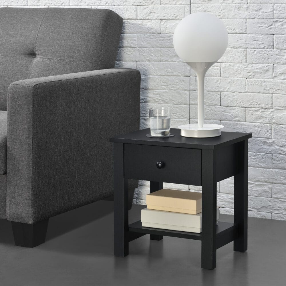 Nachttisch 40 x 29.7 x 41.5 cm Schwarz