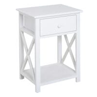 Nachttisch Telefontisch Beistelltisch Landhaus weiss 40x30x55cm