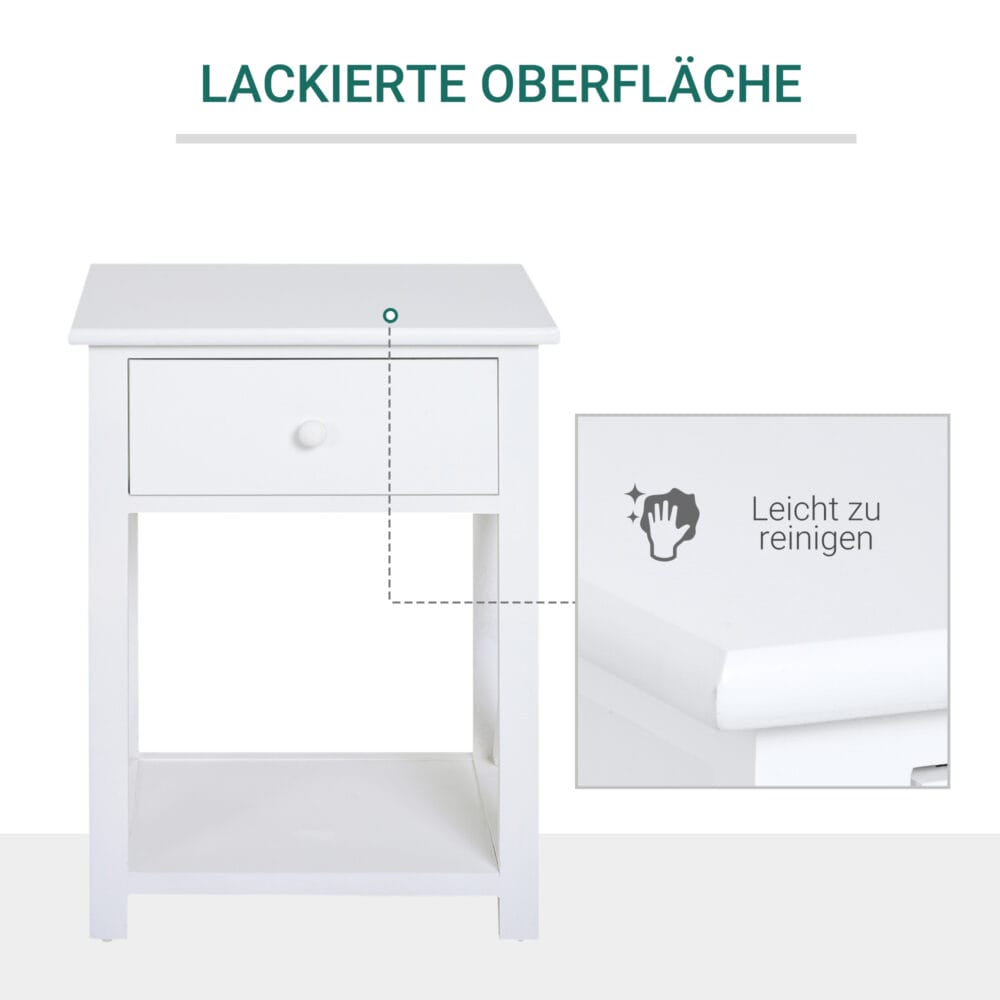 Nachttisch Telefontisch Beistelltisch Landhaus weiss 40x30x55cm