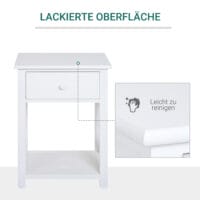 Nachttisch Telefontisch Beistelltisch Landhaus weiss 40x30x55cm