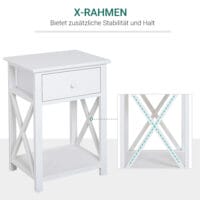 Nachttisch Telefontisch Beistelltisch Landhaus weiss 40x30x55cm