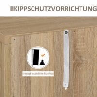 Nachttisch mit 2 Schubladen Natur 48 x 39 x 52 cm