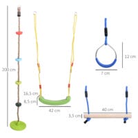Ninja Slackline Set hängende Hindernisse für Kinder Klettergerüst
