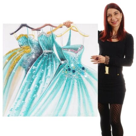 Ölgemälde 3D Kleider handgemaltes Ölbild ~ 90x90m