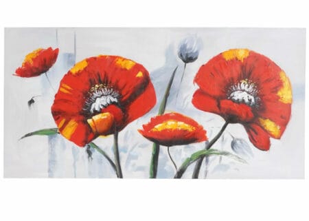 Ölgemälde Roter Mohn handgemaltes Ölbild ~ 140x70cm