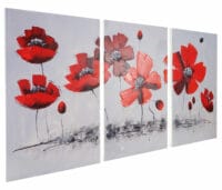 Ölgemälde Roter Mohn handgemaltes Ölbild ~ 140x70cm