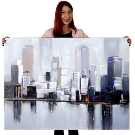 Ölgemälde Skyline New York 100% handgemaltes Ölbild ~ 120x90cm