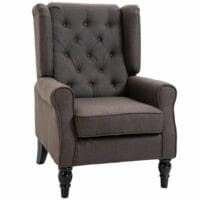 Ohrensessel Relaxsessel Stoff Braun 74x86x102cm
