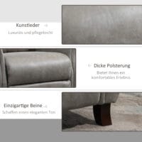 Ohrensessel Relaxsessel verstellbare Rückenlehne mit Fussstütze