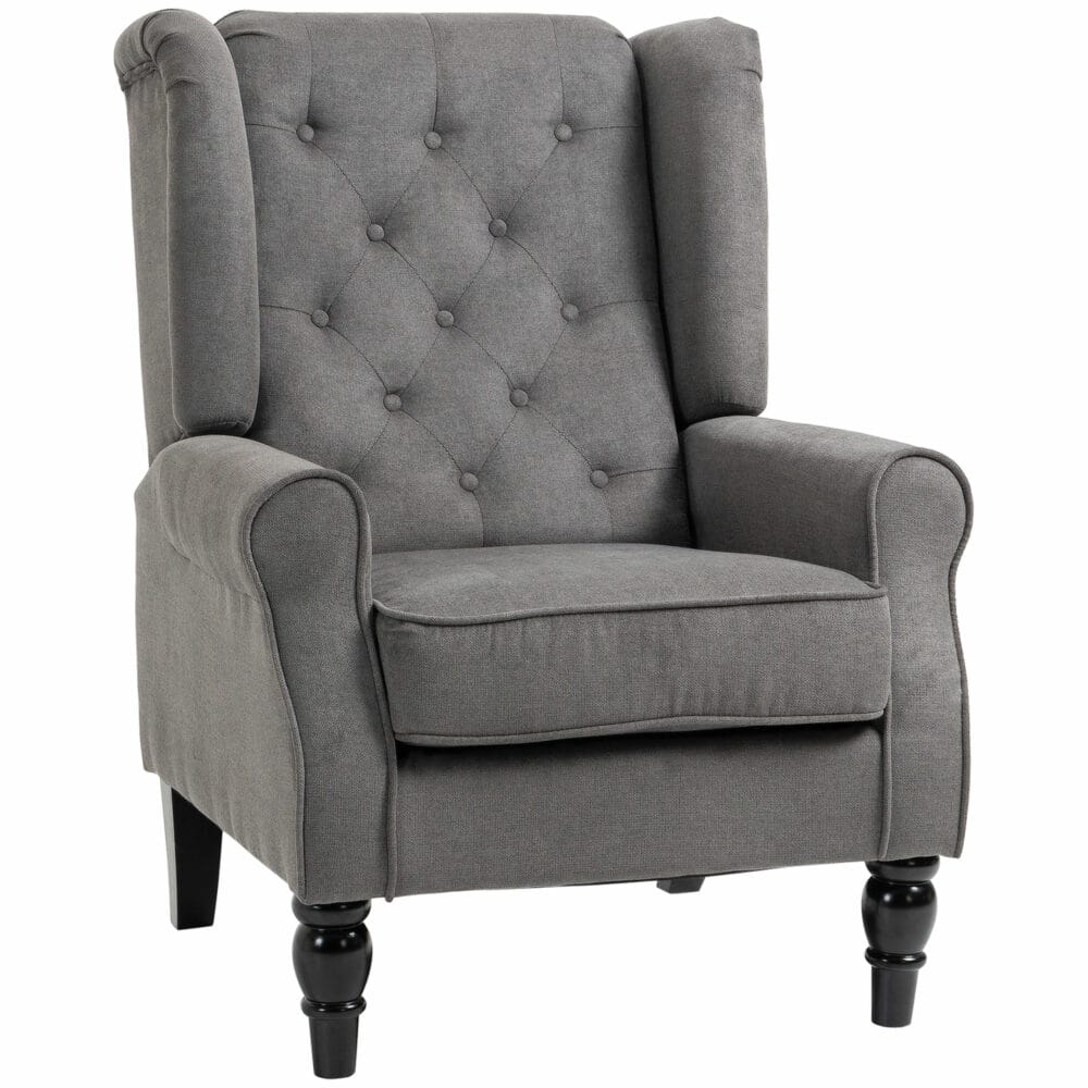 Ohrensessel im Vintage-Design Dunkelgrau